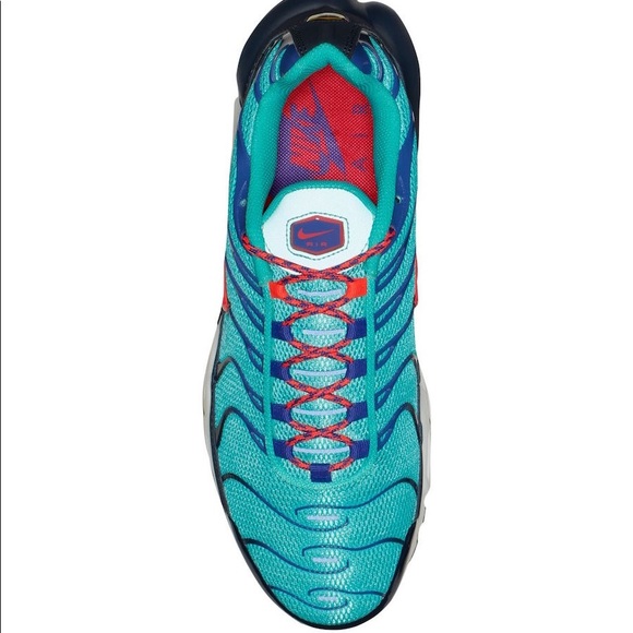 SOLD!SOLD!SOLD! NIKE AIR MAX PLUS HYPER JADE/FLASH CRIMSON-OBSIDIAN SHOES - Picture 2 of 10
